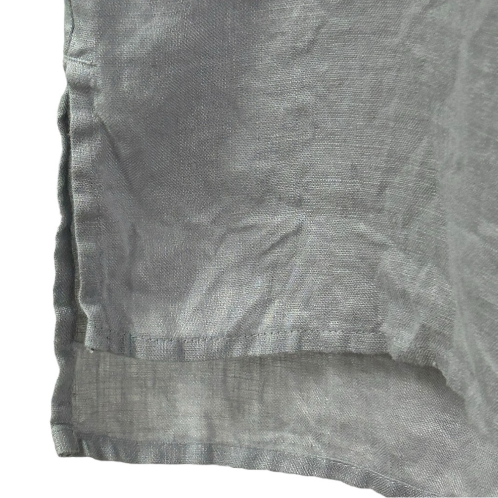 J. Jill Women’s Gray Love Linen Essential Long‎ Sleeve Button Down Shirt  Sz L - Picture 6 of 8